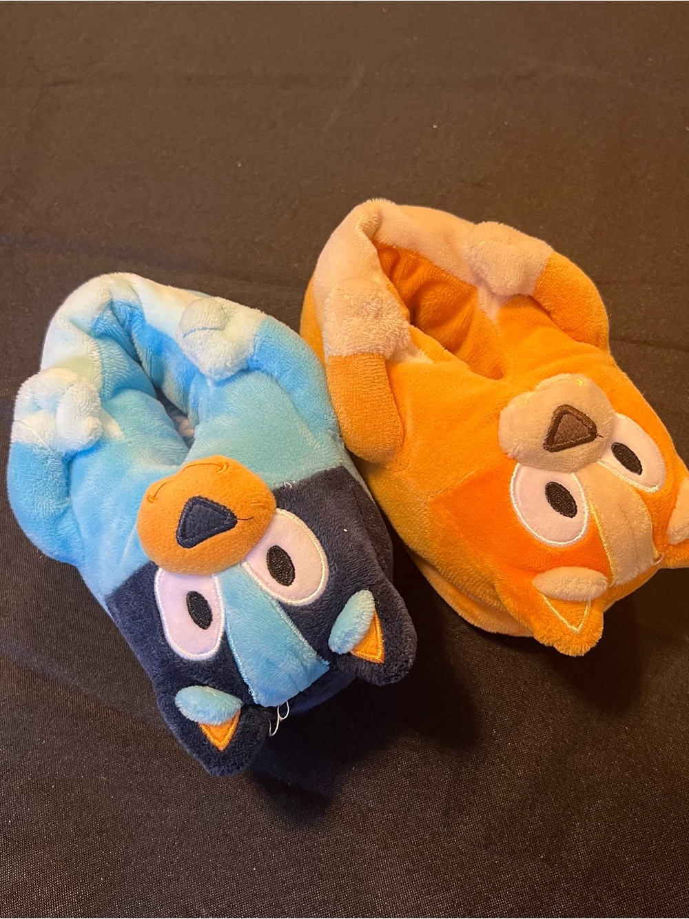 Cute Bluey Plush Slippers - Blue & Orange